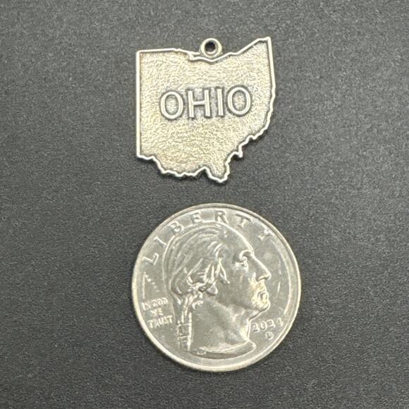 Vintage Sterling Silver Ohio State Charm Buckeye State 925 U1 - Picture 2 of 5